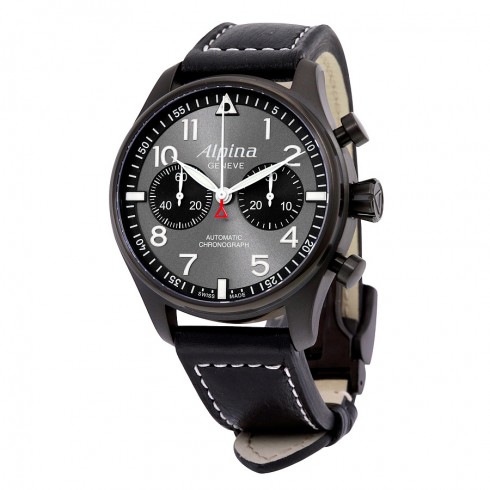 Alpina Startimer Pilot Chronograph Grey Dial Leather Men's Watch AL-860GB4FBS6 watches