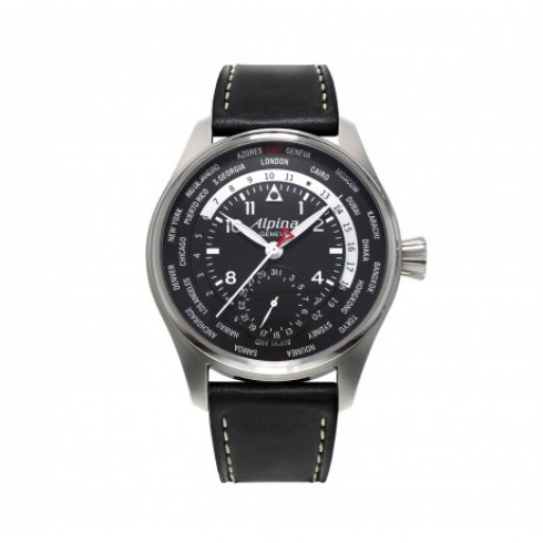 Alpina Startimer Pilot Manufacture Worldtimer Black Dial Men's Watch Al-718b4s6 watches