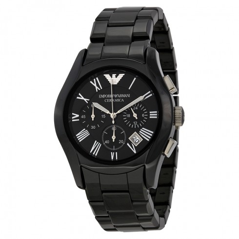 Emporio Armani Chronograph Black Dial Black Ceramic Men's Watch AR1400 watches