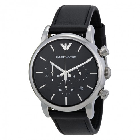 Armani Black Dial Chronograph Leather Men's Watch AR1733 watches
