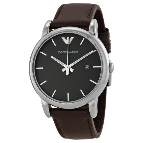 Armani Brown Dial Steel Case Brown Leather Strap Men's Watch AR1729 watches