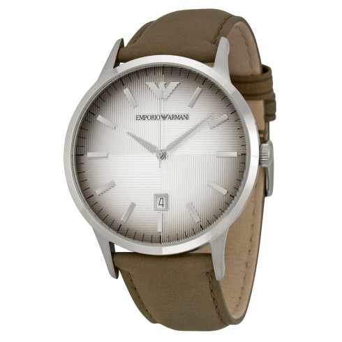 Armani Classic Textured Degrade Dial Taupe Leather Men's Watch AR2470 watches