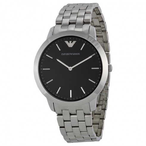 Armani Retro Black Dial Stainless Steel Bracelet Men's Watch AR1744 watches
