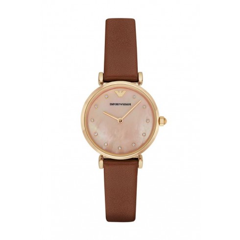 Armani Retro Pink Mother Of Pearl Dial Ladies Watch AR1960 watches