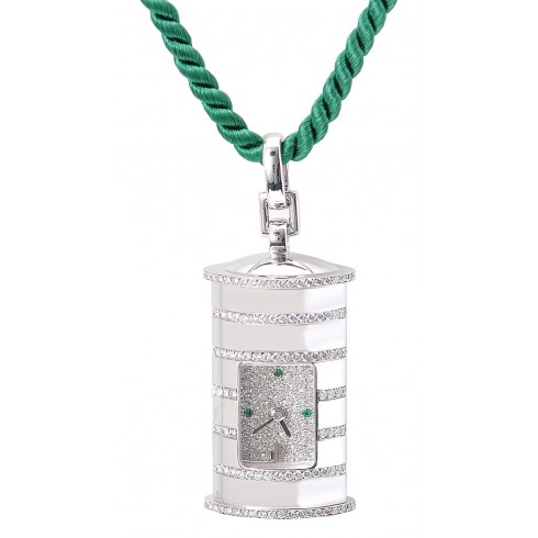 Audemars Piguet 18kt White Gold Diamond Emerald Pendant Watch 12576BC-ZZ-0000XX-01 watches