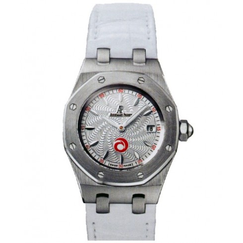 Audemars Piguet Alinghi Silver Dial Stainless Steel White Leather Ladies Watch 67610ST.OO.D012CR.01 watches
