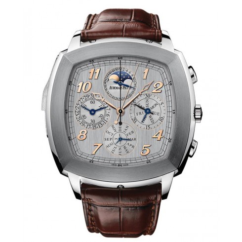 Audemars Piguet Classic Tradition Perpetual Calendar Silver Dial Brown Leather Men's Watch 26567TIOOD092CR01 watches