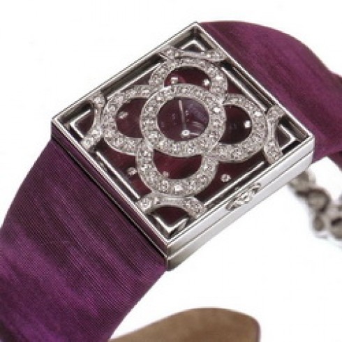 Audemars Piguet Danae Plum Dial Diamond Satin Ladies Watch 67489BCZZA069MR01 watches