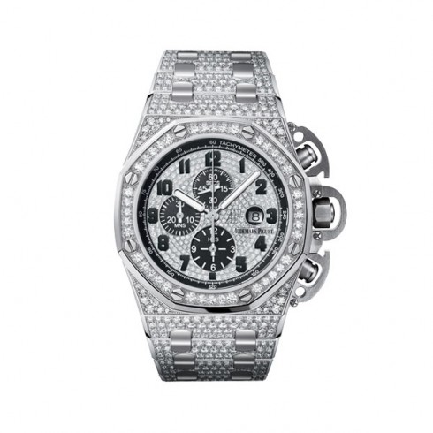 Audemars Piguet Diamond Dial Chronograph 18kt White Gold Men's Watch 26215BCZZ1239BC01 watches