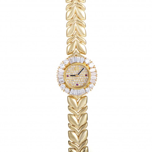 Audemars Piguet Diamond Pave Dial 18K Yellow Gold Ladies Watch 66803BA.ZZ.1018BA.01 watches