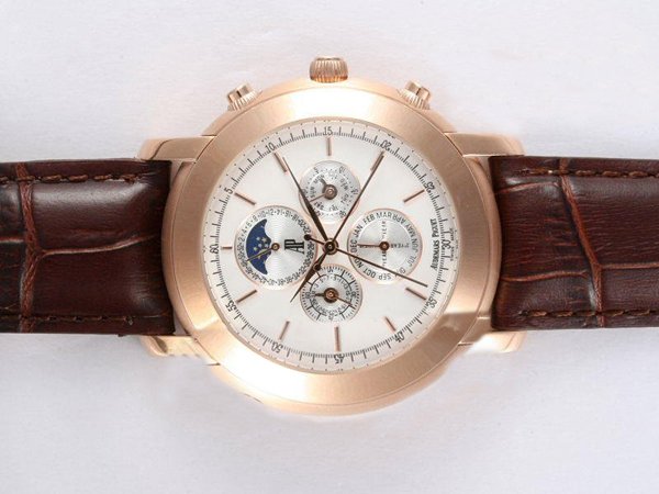 Audemars Piguet Jules Audemars 25866OR.OO.D002CR.01 Brown Crocodile Leather Strap 42mm Watch watches