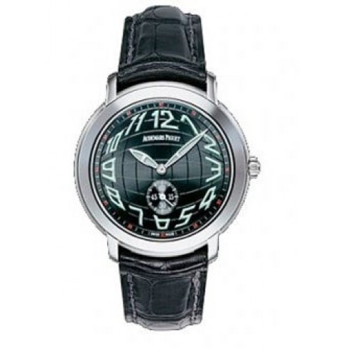 Replica Audemars Piguet Jules Audemars Black Dial 18kt White Gold Leather Men's Watch 15056BCOOA002CR01 Watch