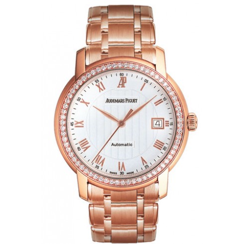 Audemars Piguet Jules Audemars Diamond Bezel Automatic Rose Gold Men's Watch 15158OR.ZZ.1229OR.01 watches