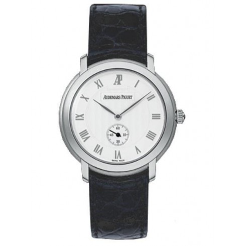 Audemars Piguet Jules Audemars Silver Dial 18kt White Gold Black Leather Men's Watch 15056BCOOA001CR02 watches