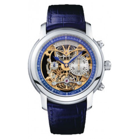 Audemars Piguet Jules Audemars Skeleton Dial Platium Blue Leather Men's Watch 26353PTOOD028CR01 watches