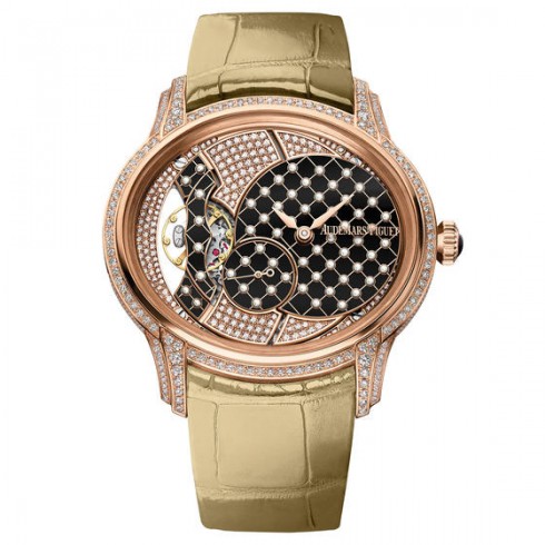 Audemars Piguet Millenary Black With White Pearls Dial Ladies 18 Carat Pink Gold Watch 77249OR.ZZ.A205CR.01 watches