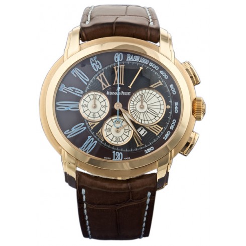 Audemars Piguet Millenary Brown Dial Leather Men's Chronograph Watch 26145OR.OO.D095CR.01 watches