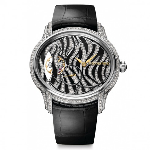 Audemars Piguet Millenary Zebra Diamond Pattern Dial 18 Carat White Gold Ladies Watch watches