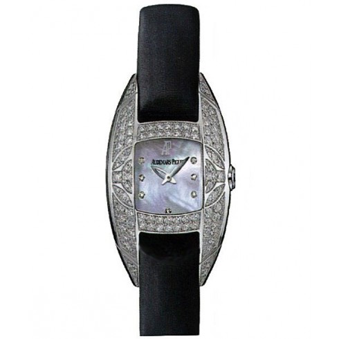 Audemars Piguet Mother of Pearl Diamond Dial 18kt White Gold Black Satin Ladies Watch 67439BCZZA004SU01 watches