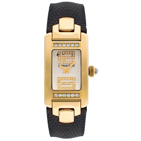 Audemars Piguet Promesse Diamond Yellow Gold Black Leather Ladies Watch 67461BA.ZZ.A001LZ.02 watches