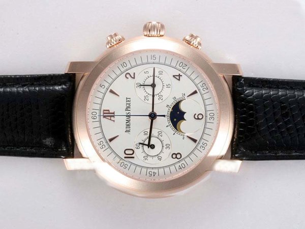 Audemars Piguet Royal Oak 25594ST.OO.0789ST.04 Round Black Cow Leather Strap Mens Watch watches