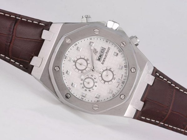 Audemars Piguet Royal Oak 25960BC.OO.1185BC.01 Mens Round Brown Cow Leather Strap Watch watches