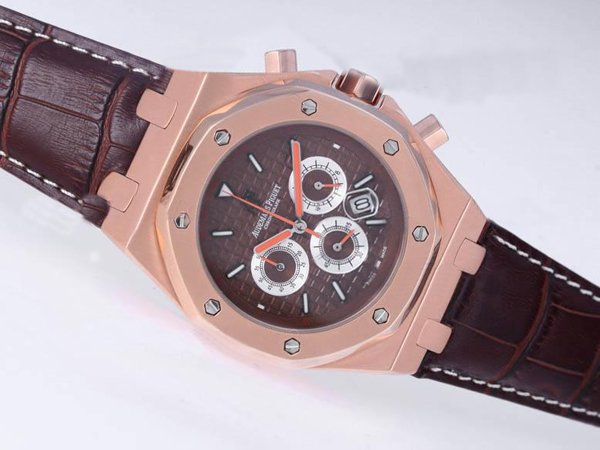 Audemars Piguet Royal Oak 26161OR.OO.D088CR.01 Brown Dial Round Rose Gold Case Watch watches