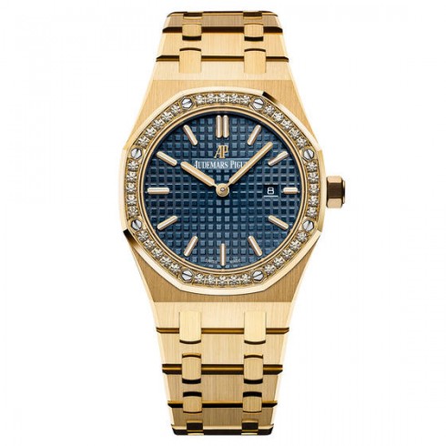 Audemars Piguet Royal Oak Blue Dial Ladies 18 Carat Yellow Gold Watch 67651BA.ZZ.1261BA.02 watches
