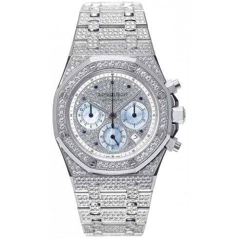 Replica Audemars Piguet Royal Oak Chronograph Diamond Pave White Gold Men's Watch 25978BC.ZZ.1190BC.01 Watch
