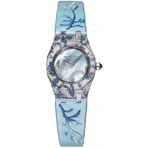 Audemars Piguet Royal Oak Diamond and Sapphire White Gold Ladies Watch 67608BC.ZS.D022SU.01 watches