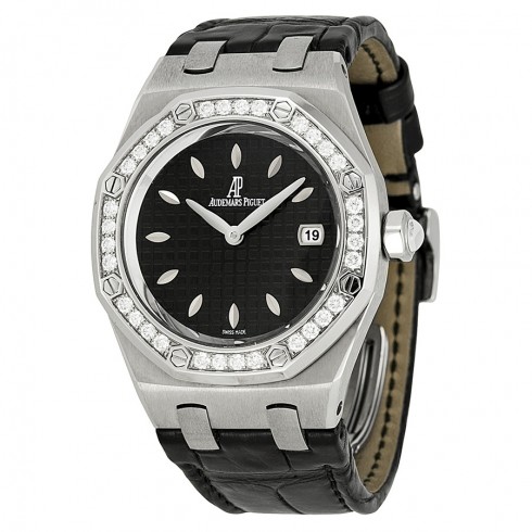 Audemars Piguet Royal Oak Diamond Black Dial Stainless Steel Ladies Watch 67601ST.ZZ.D002CR.01 watches