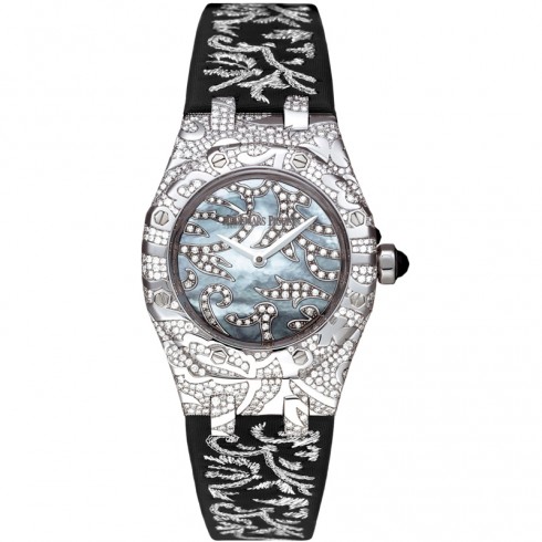 Audemars Piguet Royal Oak Diamond Black Mother of Pearl Dial Ladies Watch 67607BC.ZZ.D001SU.01 watches