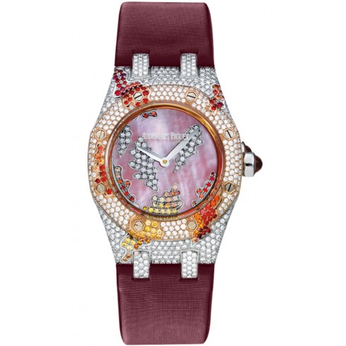 Audemars Piguet Royal Oak Diamond Pink Mother of Pearl Dial White Gold Ladies Watch 67609CR.ZY.D071SU.01 watches