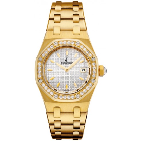 Audemars Piguet Royal Oak Diamond Silver Dial 18 kt Yellow Gold Ladies Watch 67601BA.ZZ.1230BA.01 watches