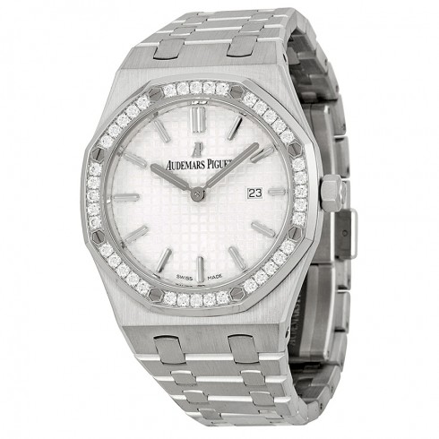 Replica Audemars Piguet Royal Oak Diamond Silver Dial Stainless Steel Ladies Watch 67651ST.ZZ.1261ST.01 Watch