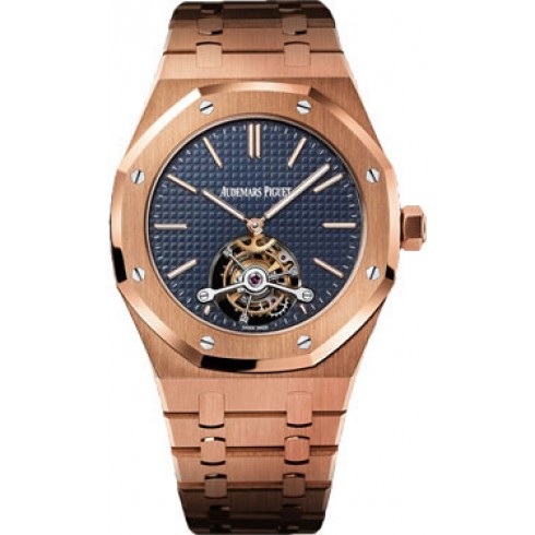 Audemars Piguet Royal Oak Extra Thin Tourbillon Blue Dial 18 kt Rose Gold Men's Watch 26510OR.OO.1220OR.01 watches