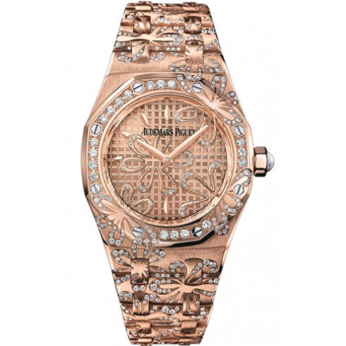 Audemars Piguet Royal Oak Floral Diamond 18 kt Rose Gold Ladies Watch 67617OR.ZZ.1235OR.01 watches