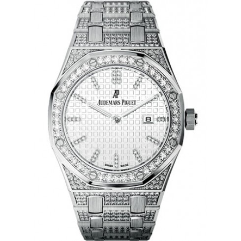 Audemars Piguet Royal Oak Lady Diamond Silver Dial White Gold Ladies Watch 67652BC.ZZ.1262BC.01 watches