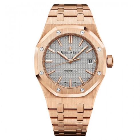 Audemars Piguet Royal Oak Nickel Grey Dial 18 Carat Rose Gold Automatic Men's Watch 15450OR.OO.1256OR.01 watches