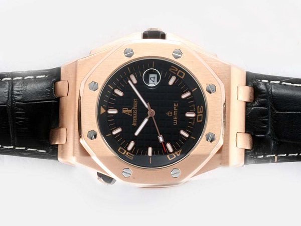 Audemars Piguet Royal Oak Offshore 15340OR.OO.D002CA.01 Black Dial 45mm Rose Gold Case Watch watches