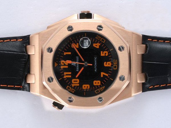 Replica Audemars Piguet Royal Oak Offshore 15340OR.OO.D002CA.01 Rose Gold Case 45mm Black Dial Watch Watch