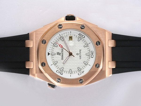 Audemars Piguet Royal Oak Offshore 15340OR.OO.D002CA.01 Rose Gold Case White Dial Round Watch watches