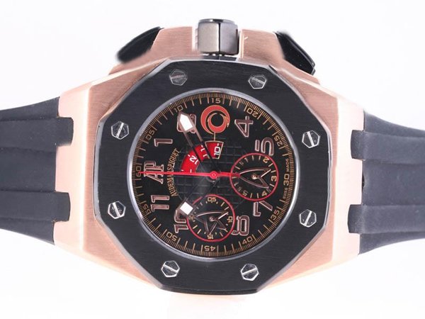 Audemars Piguet Royal Oak Offshore 26062OR.OO.A002CA.01 Round Black Rubber Strap Black Dial Watch watches