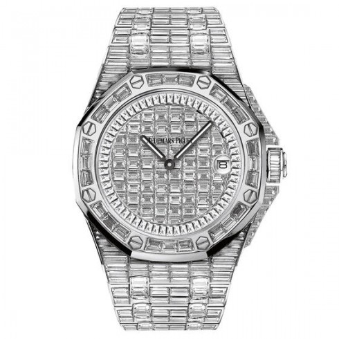 Audemars Piguet Royal Oak Offshore Diamond Pave Dial Ladies 18 Carat White Gold Watch watches