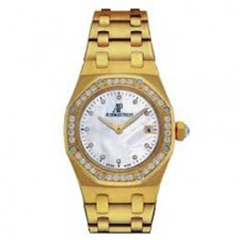 Replica Audemars Piguet Royal Oak Offshore Mother of Pearl Dial 18kt Yellow Gold Ladies Watch 67151BAZZ1108BA05 Watch