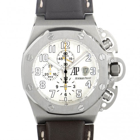 Audemars Piguet Royal Oak Offshore Silver Dial Leather Men's Watch 25863TI.0.A080CU.01 watches