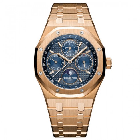 Audemars Piguet Royal Oak Prepetual Calendar Blue Dial Automatic Men's 18 Carat Pink Gold Watch 26574OR.OO.1220OR.02 watches