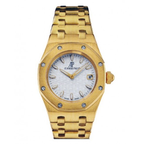 Audemars Piguet Royal Oak Silver Dial 18 kt Yellow Gold Ladies Watch 67600BA.OO.1210BA.01 watches