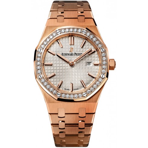 Audemars Piguet Royal Oak Silver Dial 18kt Rose Gold Ladies Watch 67651ORZZ1261OR01 watches