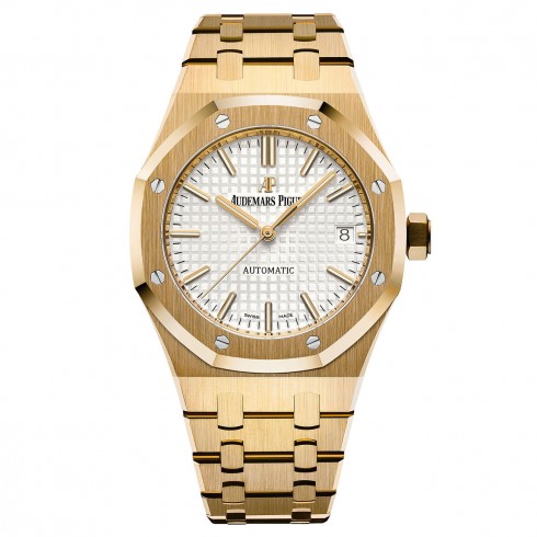 Audemars Piguet Royal Oak Silver Dial Automatic 18 Carat Yellow Gold Men's Watch 15450BA.OO.1256BA.01 watches